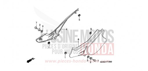COUVERCLE LATERAL NX650X de 1999